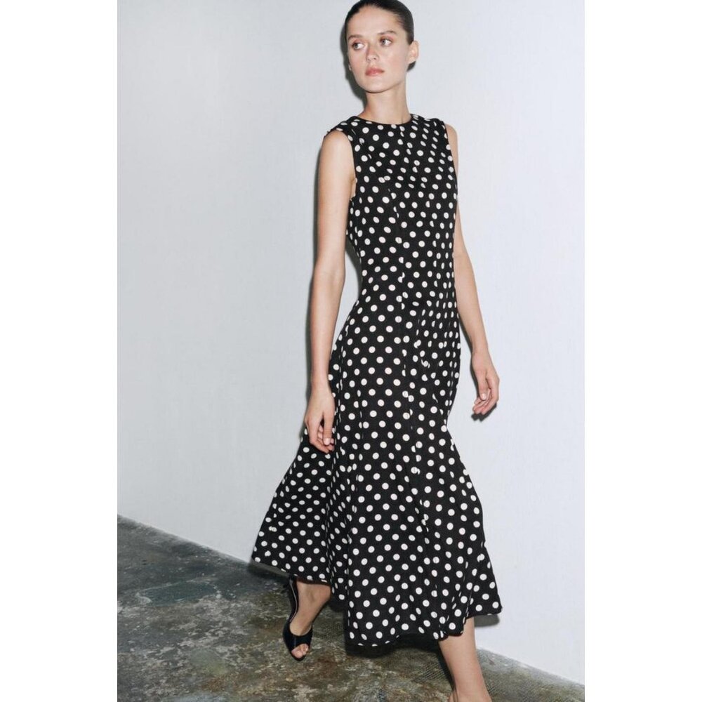 ZARA ZW COLLECTION SLEEVELESS MIDI DRESS - Picture 2 of 9